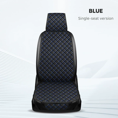 Universal seat cover Seasons, Tie-Free Anti-Slip Three-Piece Set - black-blue-single-seat-linen