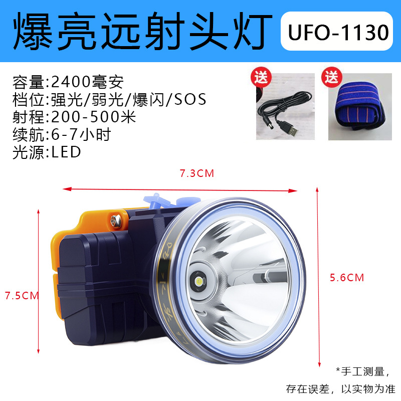 Batería de litio recargable de alta potencia faro pequeño lámpara de pesca led al aire libre mini linterna linterna lámpara de minero