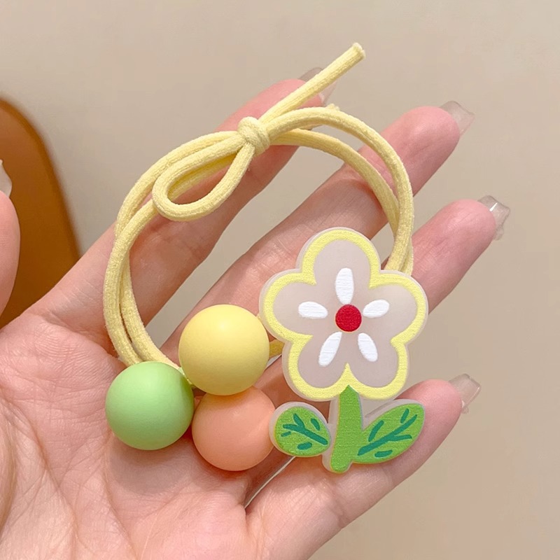 Anillo de cabello de niños correa de goma de cola de caballo cuerda de cabello de alta elasticidad colorida no daña cabello lindo tocado de niña dibujos animados