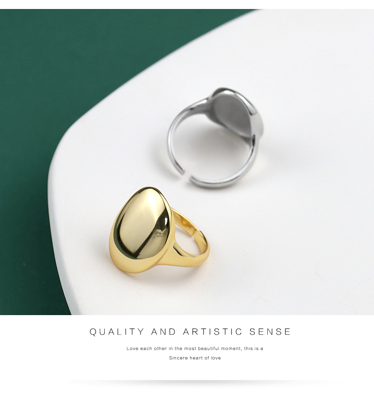 Korean Style Glossy Index Finger Ring 2021 New Oval Ins Simple Fashion Personalized Opening Ring Braceletpicture15