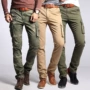 多口袋修身大码小脚工装裤