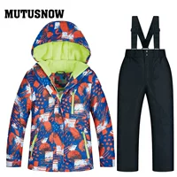 @ Mu Tuxue Детский лыжный костюм костюм для мальчиков на открытом воздухе водонепроницаемый теплый лыжный костюм брюки