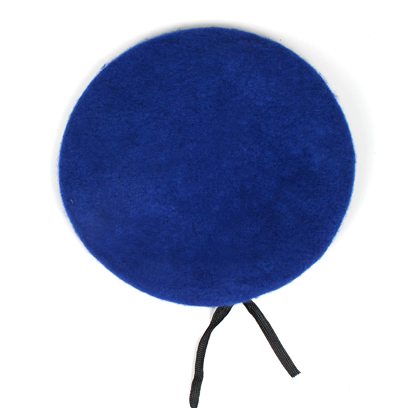 Gorra de pintor de lana pura de otoño e invierno europeo y americano Gorra azul marino Boina Gorra retro para mujer Sombrero de moda