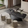 弧形小户型家用实木茶桌椅
