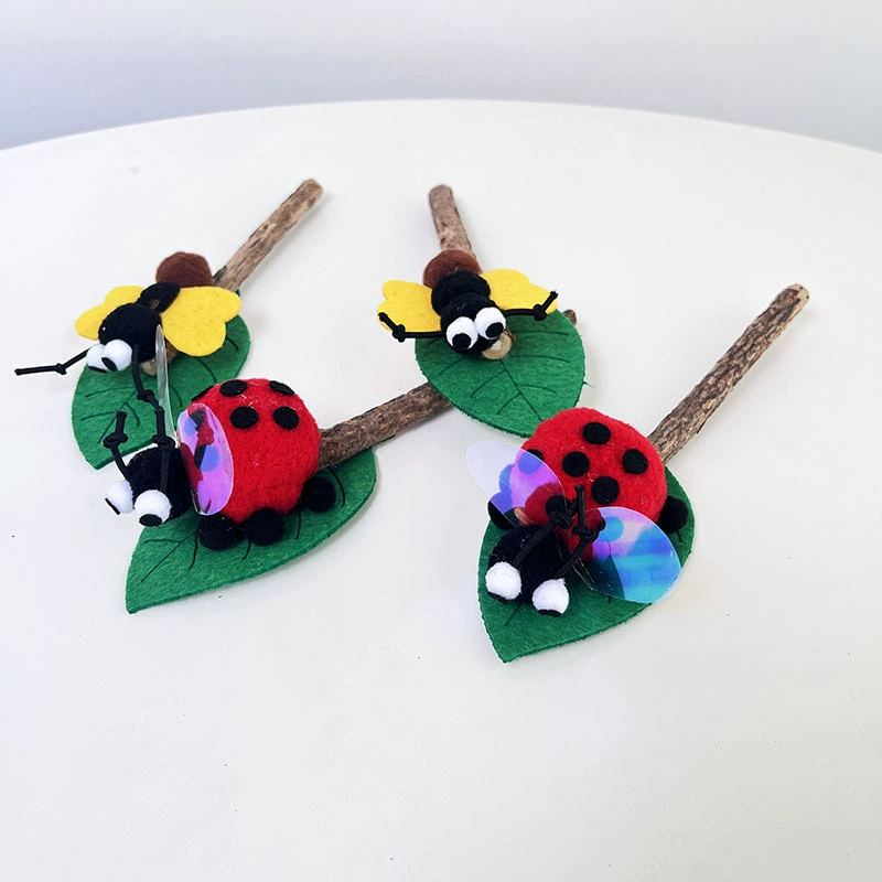 Кошачья игрушка плачет деревянная игрушка фетр мини-симулятор божья коровка Beatles кошачья игрушка имитация пчелы войлок