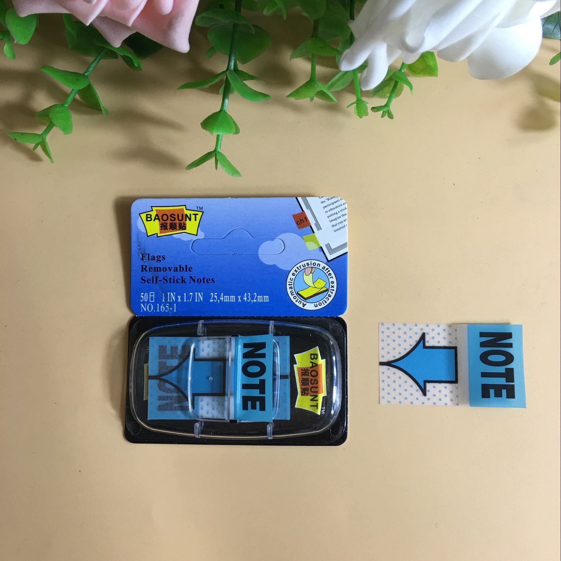 Color fluorescente de dos vías nota adhesiva suministros de oficina creativa con flecha etiqueta de plástico etiqueta indicadora transparente de secado rápido