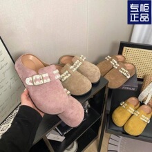 松糕厚底勃肯鞋女2025新款春夏一脚蹬丑萌包头半拖鞋女外穿凉拖鞋