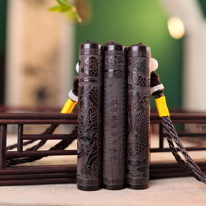 Purple Sandalwood Carved Fire Starter Pixiu Tenglong Heart Sutra Lighter Air Blowing Sensor Cigarette Lighter Charging Silent Windproof