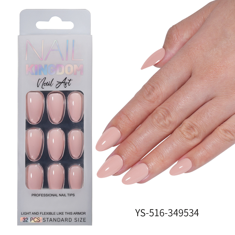 Uñas postizas desmontables estilo europeo y americano, color sólido, aurora, cortas, al por mayor