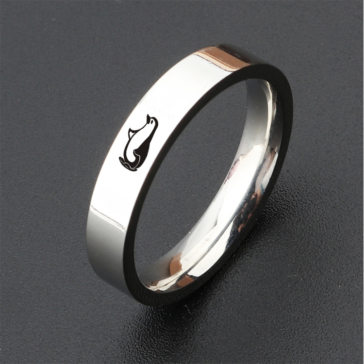 Fashion Penguin Stainless Steel Rings 1 Piece display picture 4