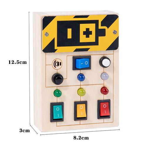 Cross-border children's educational early education toys wooden switching power supply LED light busy board busy light toys wholesale