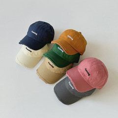 Autumn South Korea Children's Baseball Cap 2024 Autumn/Winter New Ins Girl Child Letter Embroidery Baby Hat Bucket Hat