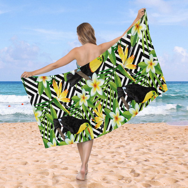 Waffle toallas de playa Amazon venta caliente vacaciones de playa al aire libre absorción de agua engrosada piña toallas de baño de impresión digital