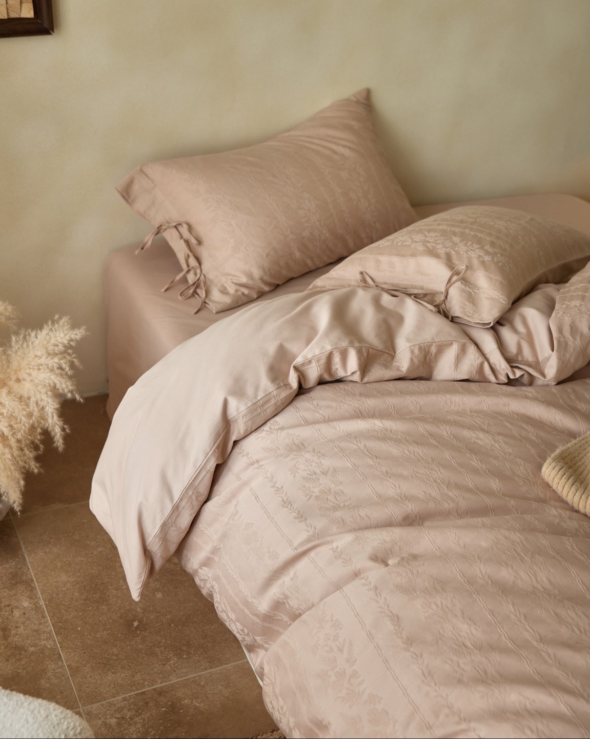 Parure de lit en coton jacquard style scandinave housse couette_voghion.com