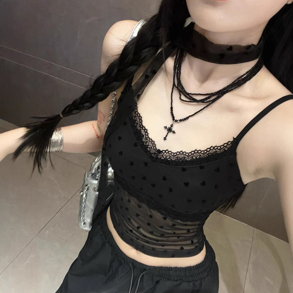 Lace Camisole Women's Summer Inner Wear with Breast Pads and Beautiful Back Outer Wear Design Slim Sexy Bottoming Sexy Top