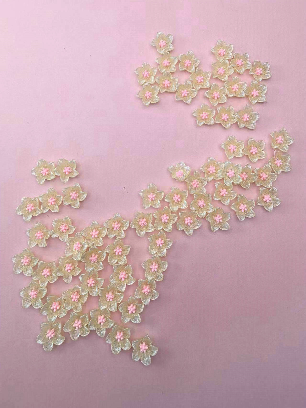 夜光百合花树脂平底钻美甲饰品diy饰品配件批发亚马逊货源_0