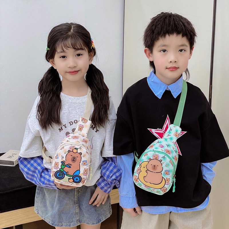 Bolsos lindos para niñas nuevas ventas calientes capibara bolsos de pecho para niños caricaturas para niños y niñas bolsos de cambio