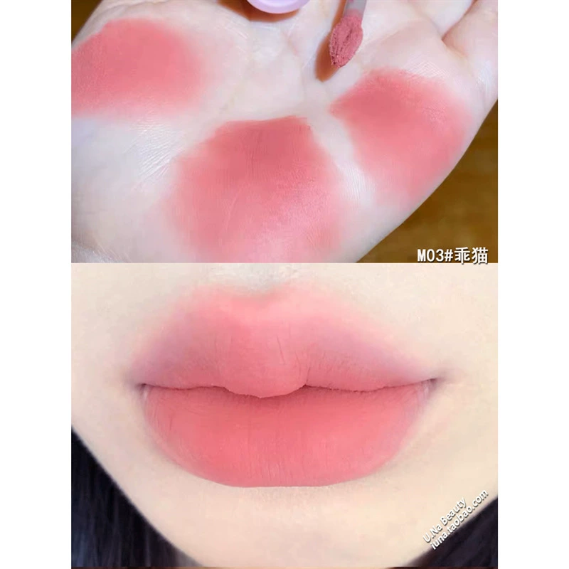 Палитра Velvet Lip Glaze Flower Fall La La Mei Beauty Series 04 Cat Milk Cake Lip Cream Lip Mud 02 Red Milk Cat