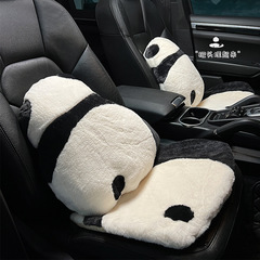 Car Seat Cushion Imitation Rabbit Fur Cute Panda Car Seat Cushion for All Seasons Creative Winter Warm Car Seat Cover