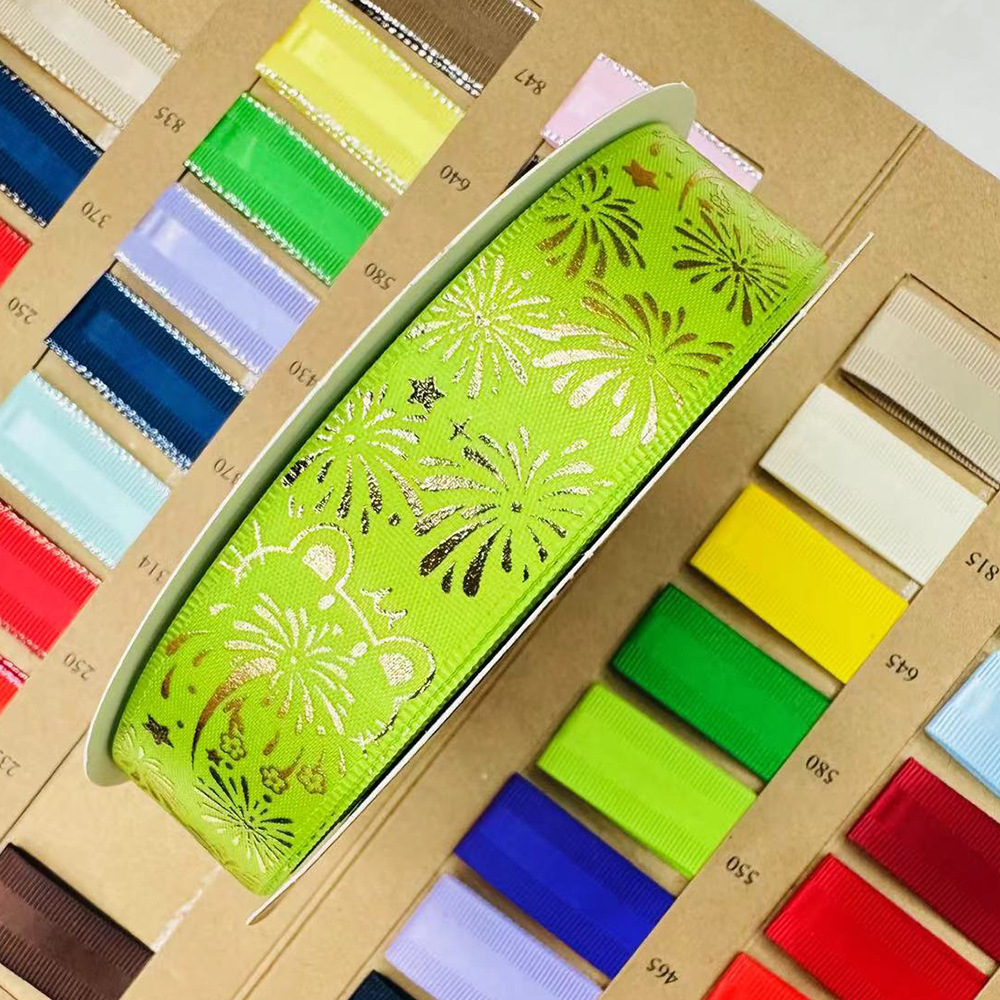 2.5CM fuegos artificiales gatos estampado cinta de estampado en caliente barras de estampado mano para la cinta de regalo de mano decoración cinta de embalaje