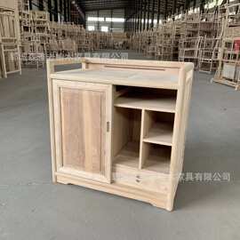 实木茶水柜储物柜餐边柜茶桌边柜泡茶柜一体茶叶柜榫卯白储物柜