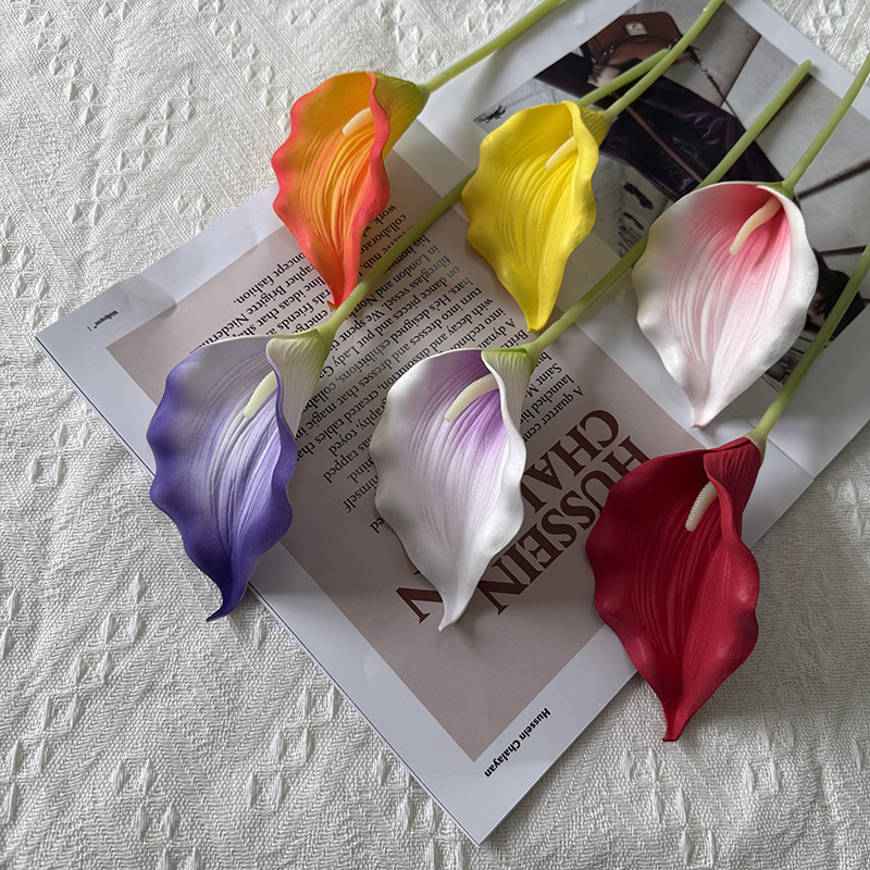 Small Size Hand-Feel Calla Lily Eva Single Home Decoration Flower Arrangement Fake Flower Wedding Bouquet Eva
