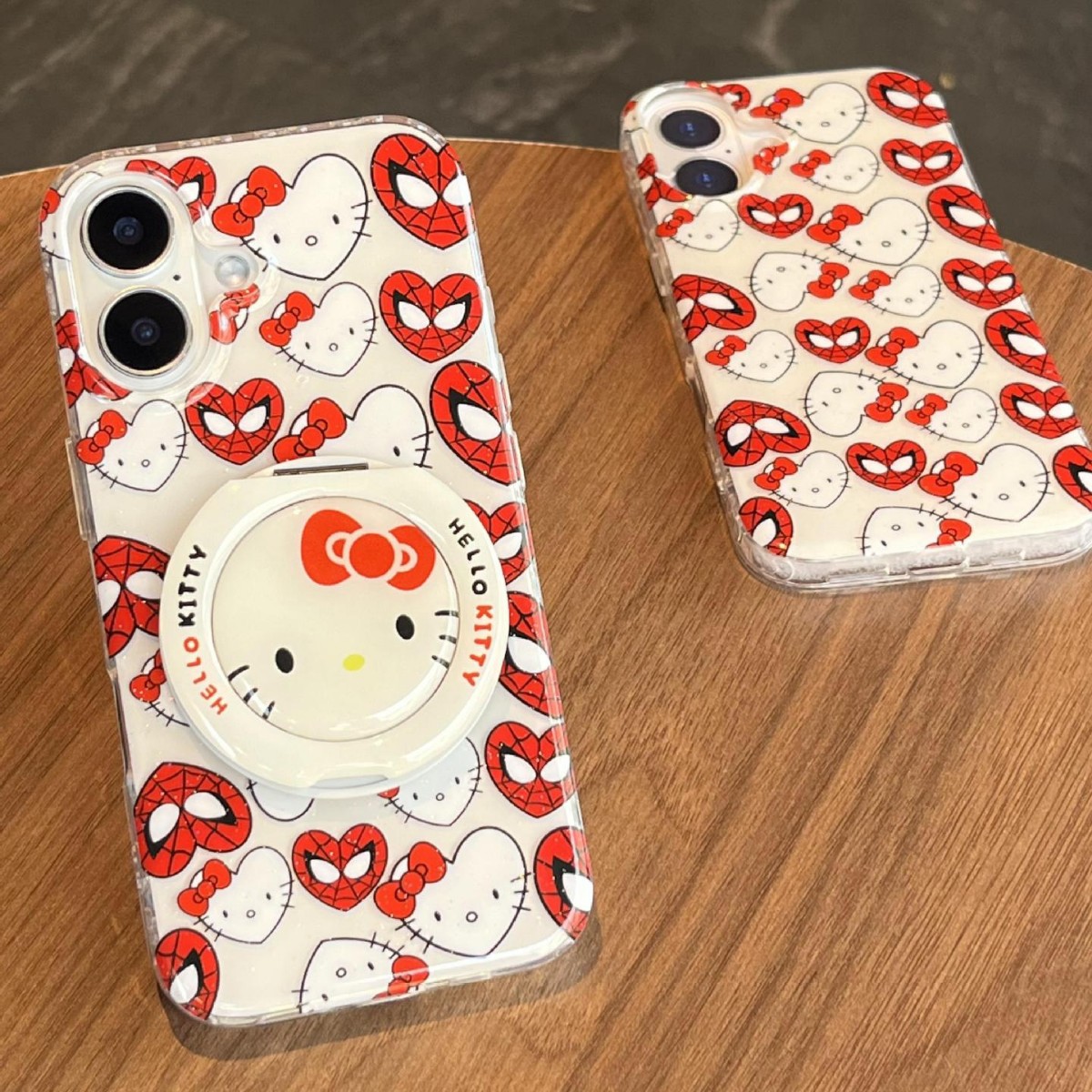 Dibujos animados coreanos amor KT gato para Apple 16ProMax funda para teléfono móvil 15Pro Spider-Man 14/13 Mujer 15PM