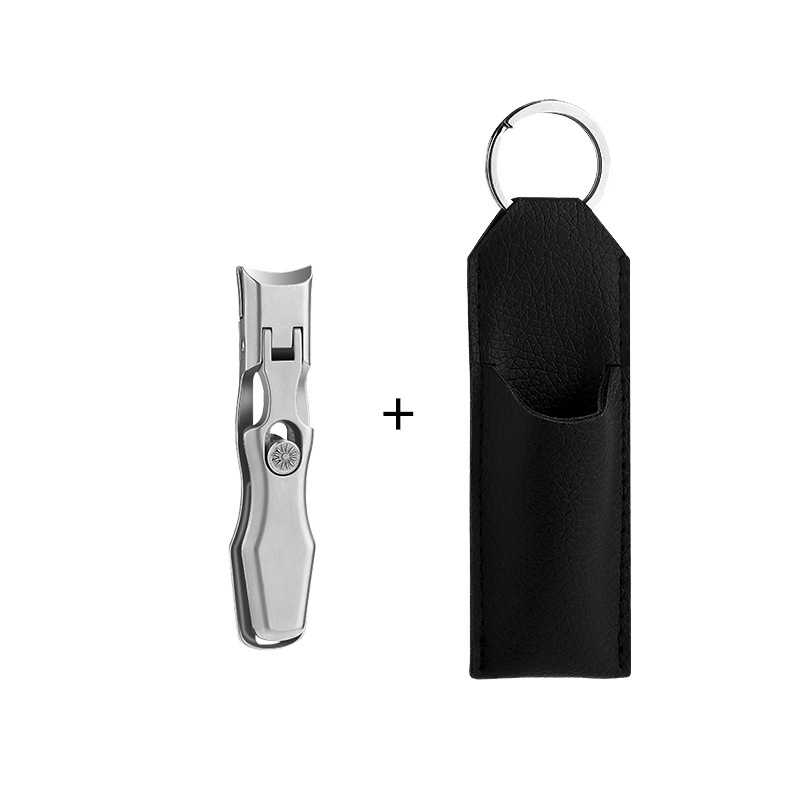 [Large opening] Silver small size - comes with locking nail clippers + leather case + pearlescent bag