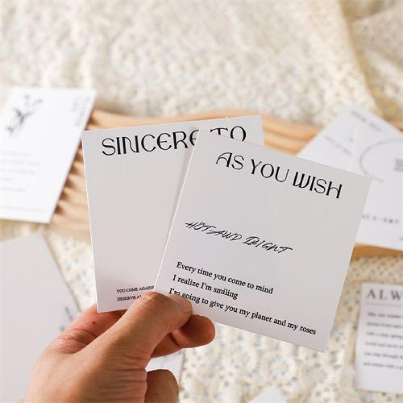 花束卡片簡約文藝風新款英文印花卡禮品裝飾吊卡留言卡花店包裝用