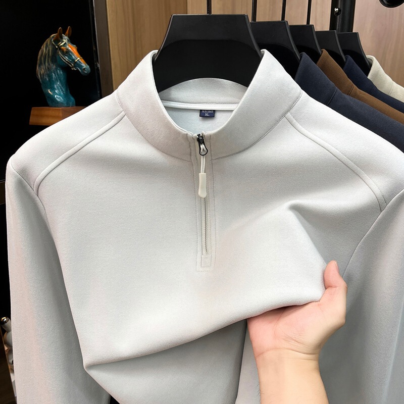 Cashmere Silk Half-Zip Sweatshirt for Men, 2026 Autumn New Model, Double-Sided Brushed, Thickened, Warm, Base Layer Men's Sweatshirt Cashmere Silk Half-Zip Sweatshirt for Men, 2026 Autumn New Model, Double-Sided Brushed, Thickened, Warm, Base Layer Men's Sweatshirt
