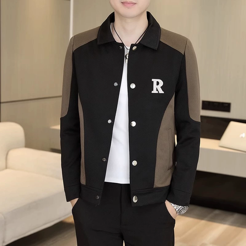 Осенняя мужская трендовая куртка для отдыха, корейский стиль, slim fit