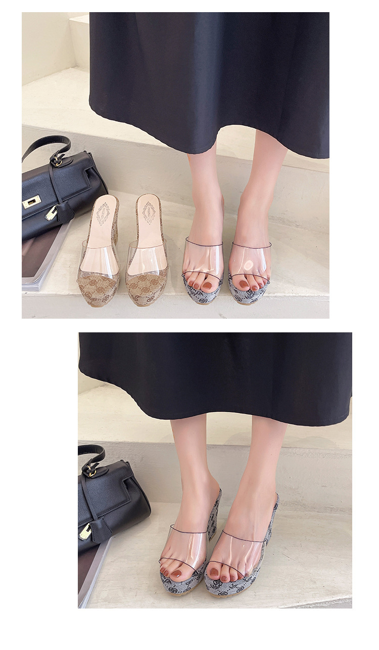 Wedge Sandals For Women Transparent Beach Slippers Stylish_voghion.com