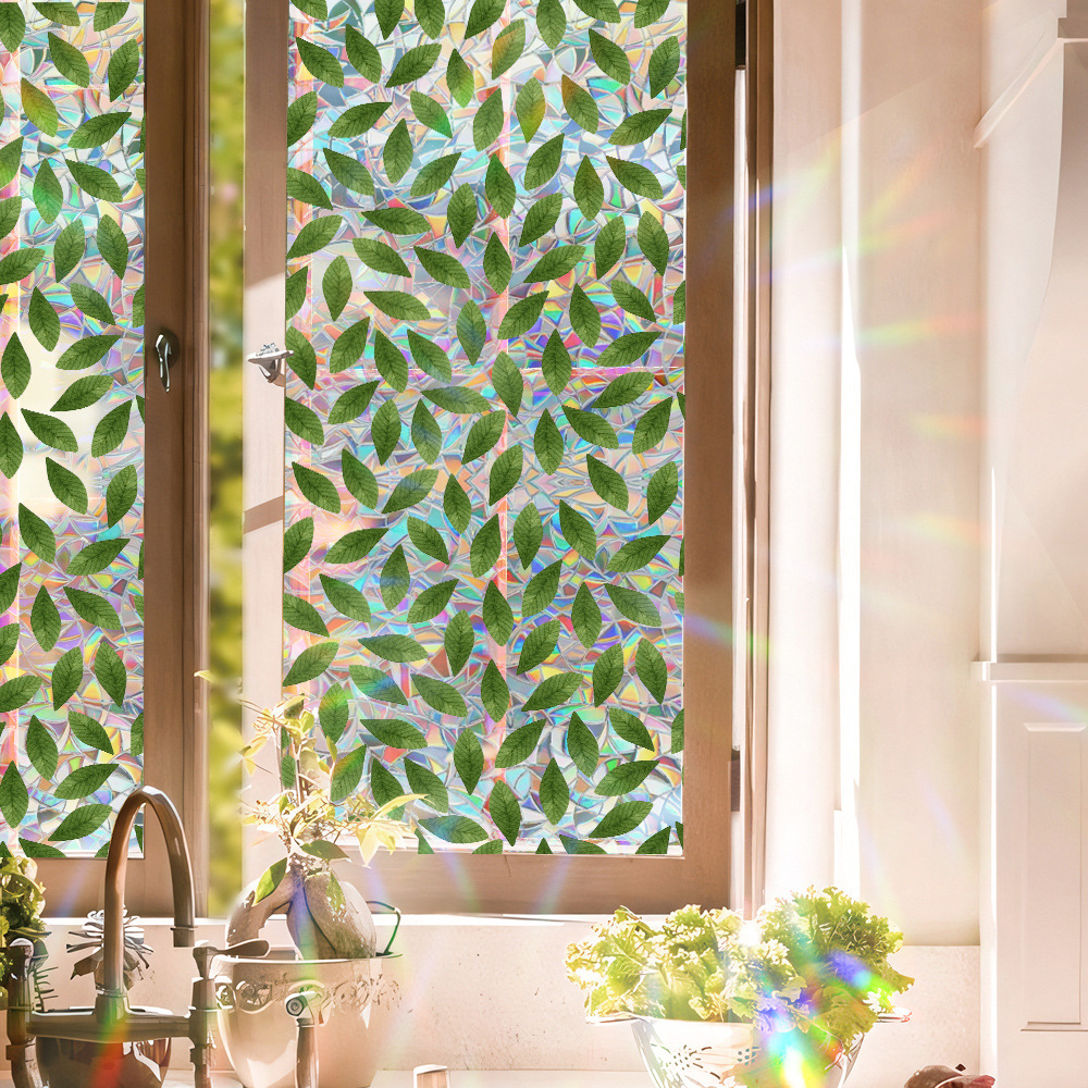 140g Weight Glass paster Home Textiles & Decor Type PVC Material Leaf Pattern Casual, Pastoral Style Casual Pastoral Leaf PVC Glass Paster Wall Art 119