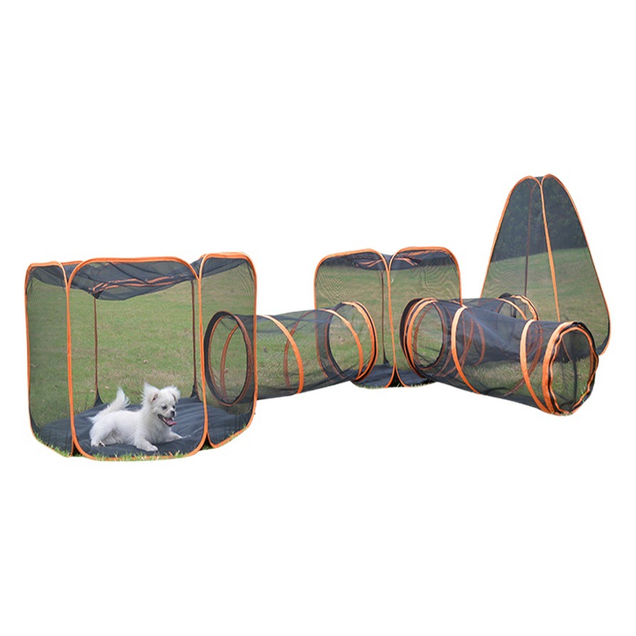 Amazon nuevo mascota jaula plegable perro suministros domesticación al aire libre juego canal juguete gato perro cerca fabricante