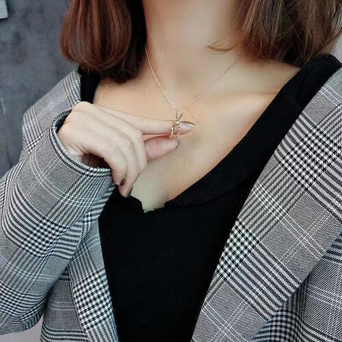 Exquisite rabbit titanium steel necklace female Internet celebrity temperament sweater chain long new style simple fashion trend versatile clavicle chain