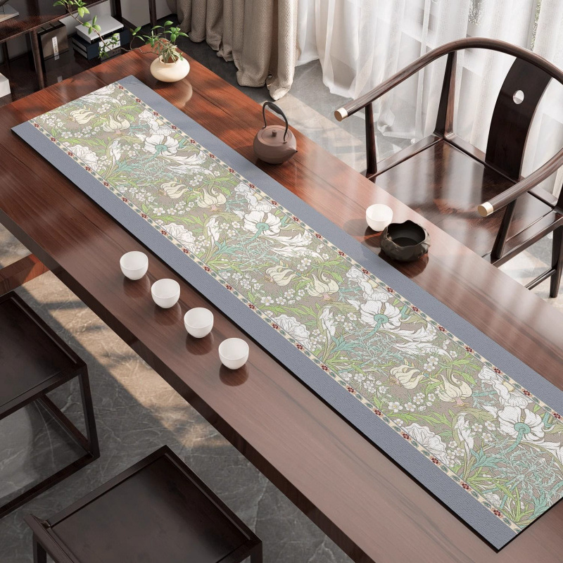 Chinese Style Cloth Absorbent Tea Table Cloth Liner Shaped Waterproof Gasket
