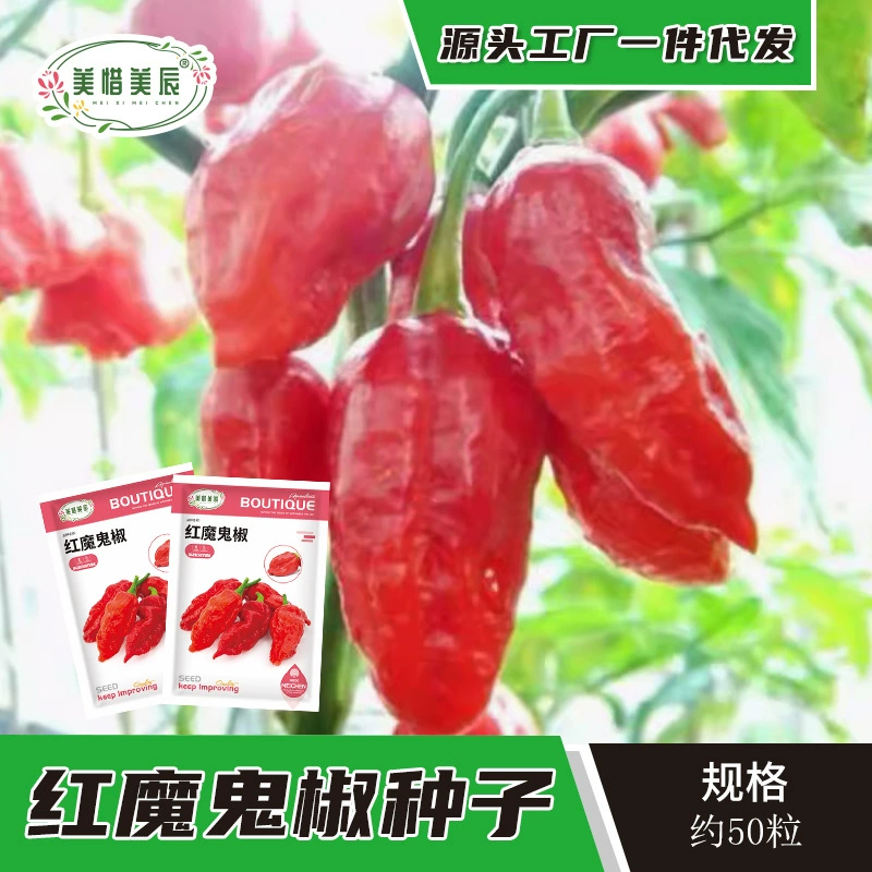 Семена чили Red Devil Очень острые Four Seasons Lantern Chili Pepper Soul-Chilling Pepper Супер острые семена овощного перца Devil Pepper