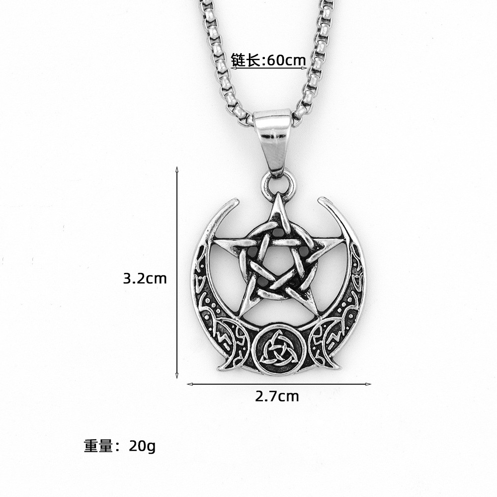 30g Weight Lobster Trigger Clasp Closure Clasp Closure Type Hip-Hop Vintage Style Streetwear Celtic Knot Alloy Iron Plating Men's Pendant Necklace Men Pendant Necklaces