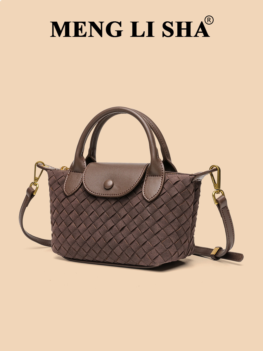 New suede flap dumpling bag, French niche Longchamp bag, shoulder