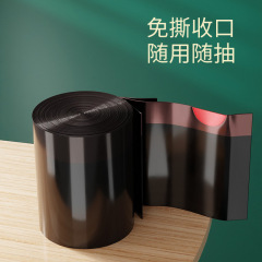 大卷免撕抽繩垃圾袋大量批發  黑色家用垃圾袋加厚手提垃圾袋批發