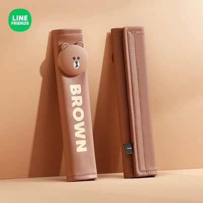 Car Shoulder Pad, Seat belt shoulder pad - brown-standard-single-pack