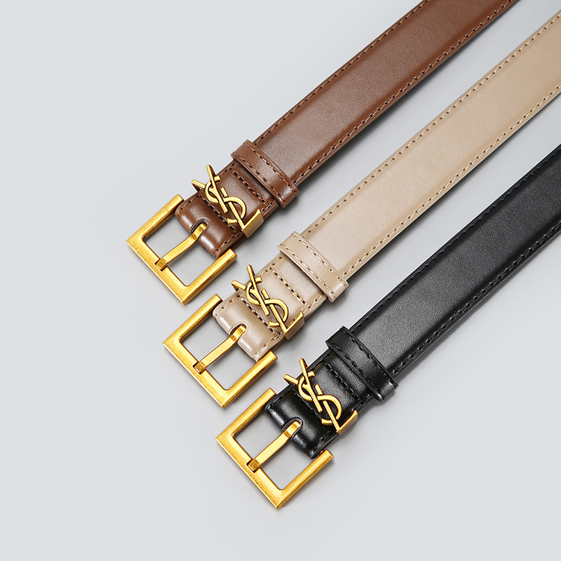 Yangshulin Women's Belt Korean Style Versatile Women's Casual Pin Buckle Pants Belt Versatile Jeans Belt Black Belt