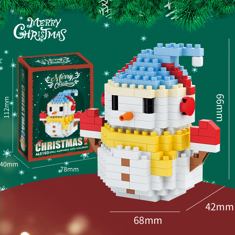 Juguetes de construcción de bloques de Navidad para niños ensamblaje puzzle Santa Claus muñeco de nieve decoraciones festivas regalos al por mayor image 13