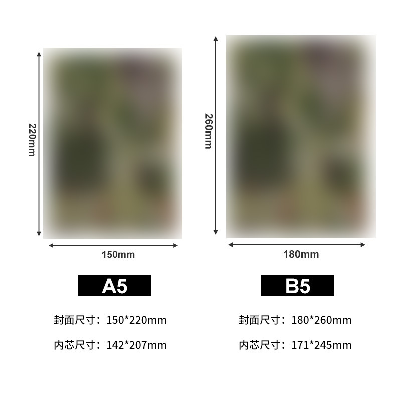 B5 페이퍼백 방수 옥스포드 가죽 별빛 위장 노트북 A5 노트패드 교육 기록부 인쇄 로고