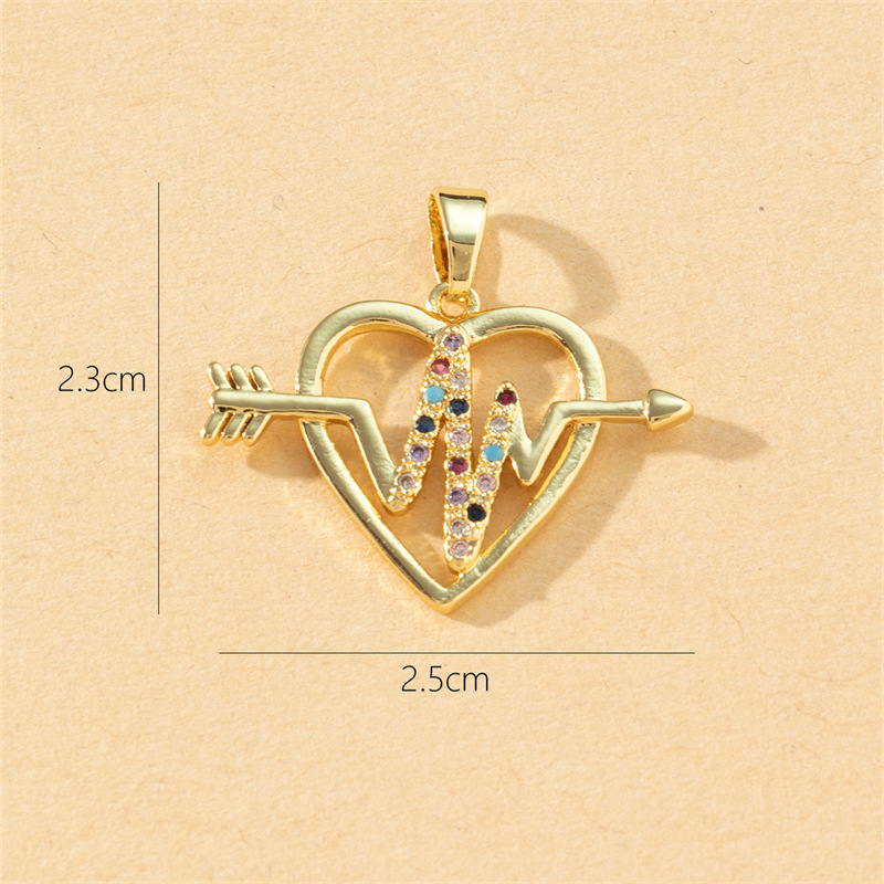 1 Piece Copper Zircon Heart Shape Pendant display picture 9