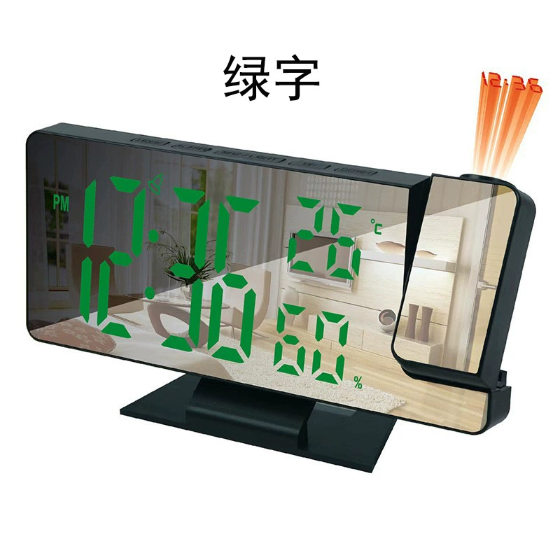 Многофункциональные светодиодные часы-проектор с отображением температуры и влажности, бесшумные цифровые проекционные часы, креативный будильник