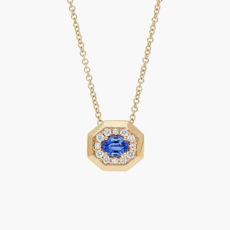 High-end 1-carat royal blue sapphire necklace, S925 sterling silver with lab-grown gemstones, a TikTok bestseller