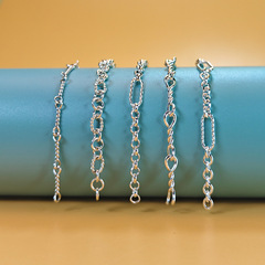 S925 sterling silver semi-finished woven chain wholesale twisted cross twisted wire long cross 80C cross