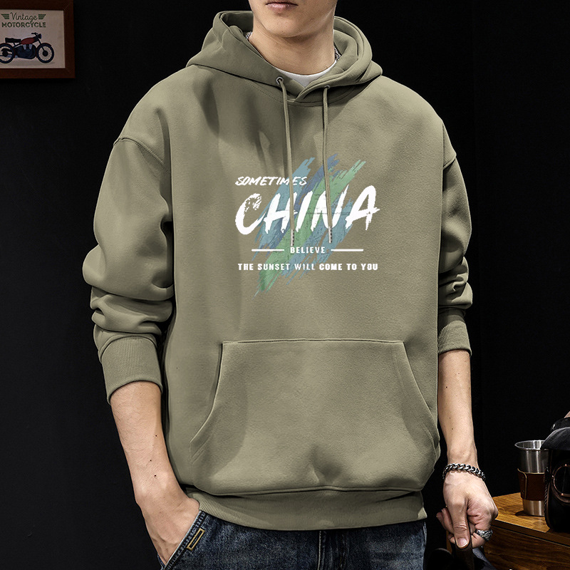 420g estilo japonés guapo chaqueta impresa con capuzas primavera y otoño suelta chaqueta de pareja de estudiantes