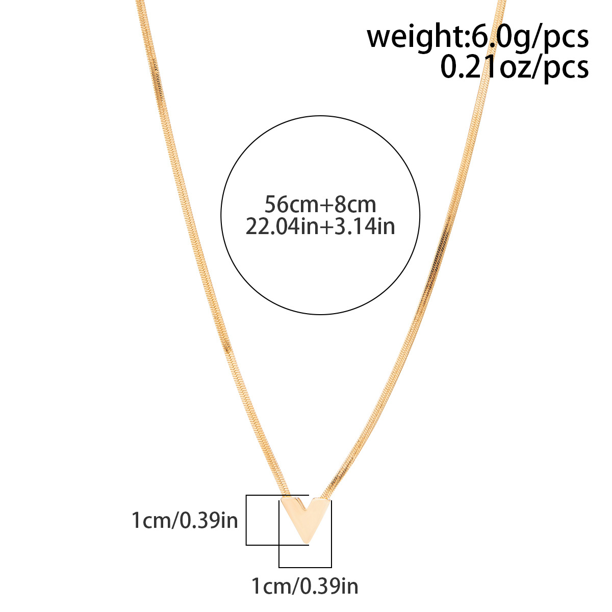 Collana unisex con personalità semplice, a forma di V, a forma di serpente, con catena a forma di osso, da uomo, di nicchia, hip hop, di fascia alta, da uomo_voghion.com